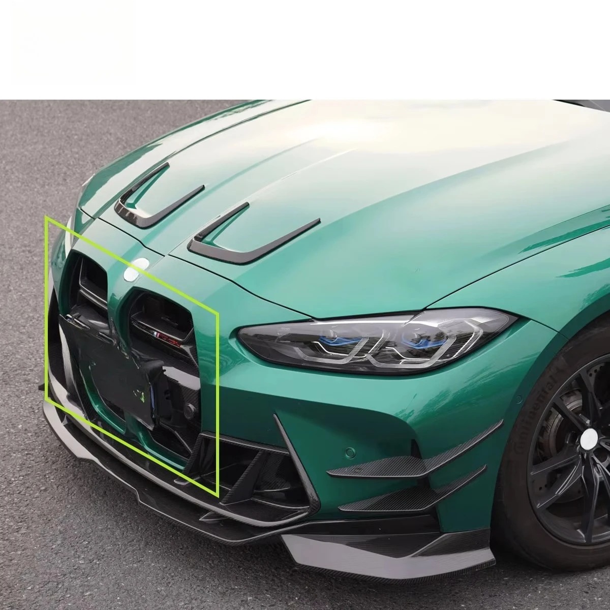 Shark Dynamic Carbon Fiber CSL Style Front Grille With ACC for  M3 M4 G80 G82 2021-on Nose Grill Car Grills